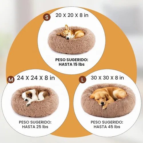 Vista 6 de DUMOS Cama para perro con forma de dona, lavable con funda extraíble, cama impermeable para mascotas para perros de tamaño pequeño, cama de espuma