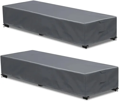 Vista 22 de Funda para tumbona para exteriores, 1 paquete de fundas para sillas de patio, impermeables, 600D, material resistente a la intemperie, protección