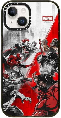 Vista 74 de CASETiFY Funda para iPhone Air, compatible con MagSafe Marvel VS CoLab Protección contra caídas de grado militar 4x de 8.2 pies Funda Capitán