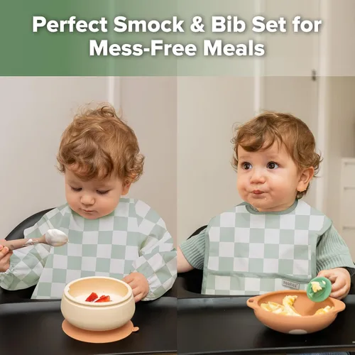 Vista 2 de haakaa Waterproof Baby Bibs for Eating 2pcs for 6-24M