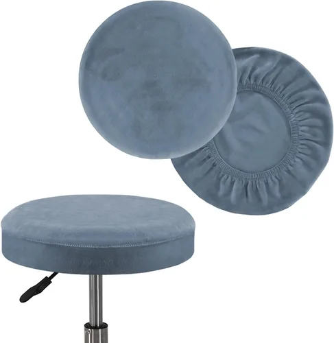 Vista 10 de Turquoize Paquete de 2 Fundas para Taburetes de Bar Fundas Redondas para Taburetes con Bandas Elásticas Fundas de Asiento de Taburete de Bar Funda