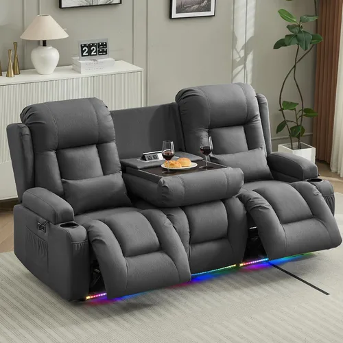 Vista 11 de URRED Wall Hugger Power - Sofá reclinable con masaje y calor, color beige