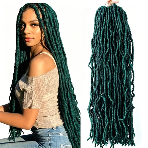 Vista 56 de 6 Paquetes Soft Locs Cabello de Ganchillo Pre Looped Faux Locs Trenzas de Ganchillo Goddess Locs Dreadlocs Cabello Sintético Para Mujeres Negras 1b