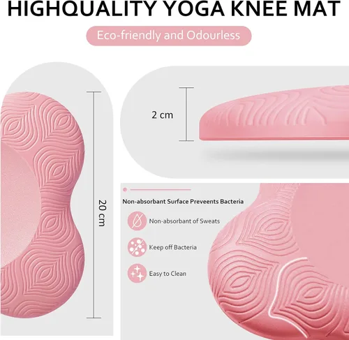 Vista 4 de 2 rodilleras de yoga, alfombrillas de yoga antideslizantes para mujer, soporte para rodillas para yoga, cómodas y ligeras, almohadillas de rodilla