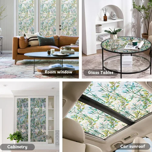 Vista 5 de NINETREX Película de Privacidad para Ventanas Película para Ventanas de Vidrio Emplomado Película Adherente Decorativa 3D, Película Adherente