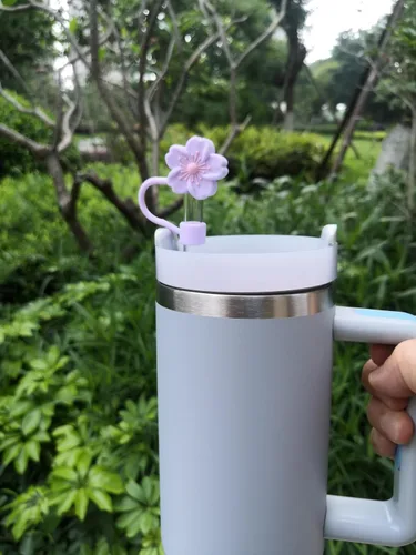 Vista 8 de Tapa de silicona para popote compatible con Stanley Cup 30, 40 onzas, a prueba de polvo, reutilizable, para vasos y botellas de agua
