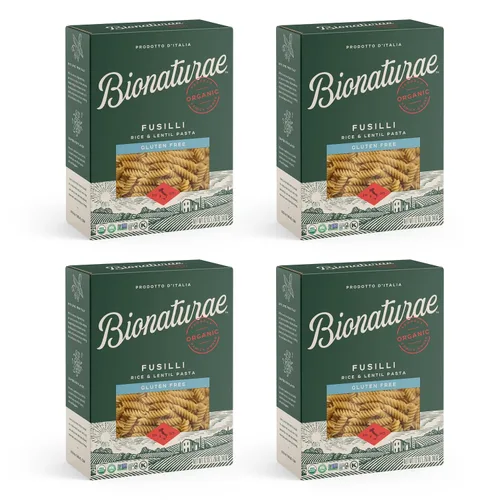 Vista 11 de Bionaturae Fusilli Pasta Fideos - Pasta orgánica sin gluten, pasta de arroz y lentejas, certificado Kosher, alta proteína, sin OMG, pasta Fusilli