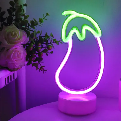 Vista 12 de ENUOLI Letreros de neón de plátano, arte decorativo para fiesta, luz de Plátano colgante 1