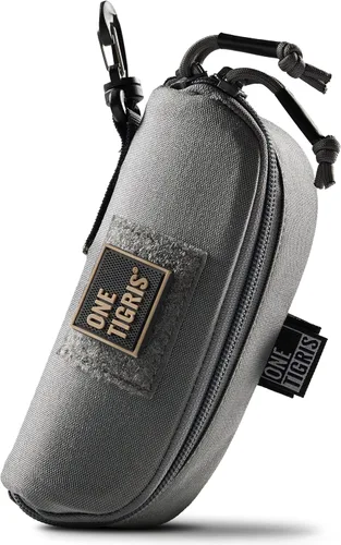 Vista 17 de OneTigris Estuche rígido para gafas de sol tácticas Molle con cremallera Estuche de transporte 1000D Nylon con clip