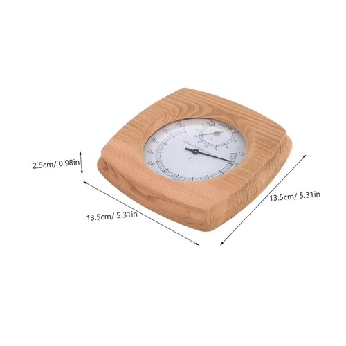 Vista 2 de Medidor de temperatura y humedad ambiente de sauna de pared Termómetro de sauna de madera higrómetro para entusiastas de la sauna