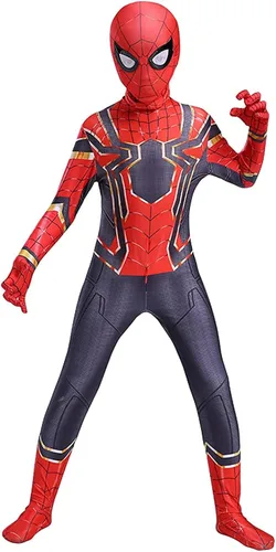 Vista 2 de LoLiLi Disfraz de superhéroe de Halloween para niños, traje elástico de elastano, disfraz de cosplay