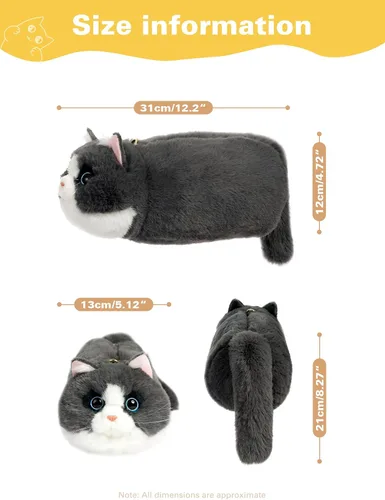 Vista 2 de Bolso cruzado con forma de gato con correa ajustable y cadena de metal, bolso de gato para mujer
