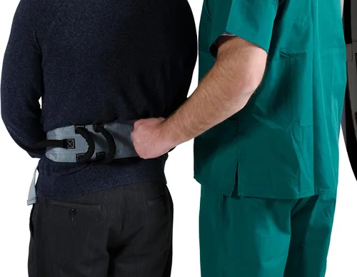 Vista 2 de Patient Aid Cinturón de marcha con asas acolchadas y hebilla de liberación rápida, correa larga, ayuda de elevación fácil de transferir