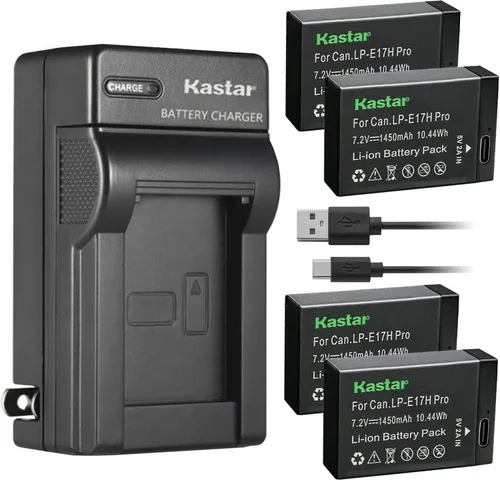 Vista 7 de Kastar Cargador de batería de pared LP-E17H Pro AC para Canon EOS 200D, EOS 250D, EOS 750D, EOS 760D, EOS 800D, EOS 850D, EOS 8000D, EOS RP, cámara