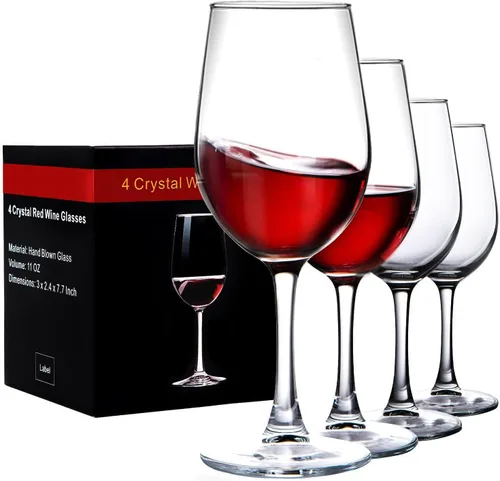 Vista 12 de PARACITY Juego de 2 copas de vino, tallo largo de 10 onzas para vino tinto