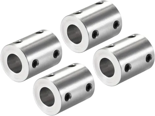 Vista 10 de uxcell Juego de acoplamiento rígido de 0.197 in a 0.197 in Tornillo L25XD20 aleación de aluminio, conector de acoplador de eje, accesorios de motor