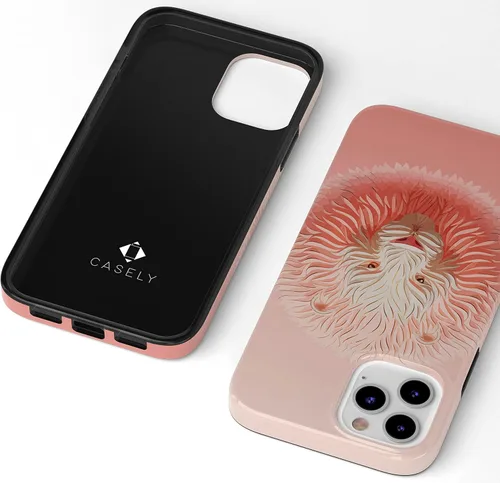 Vista 6 de Casely Funda para iPhone 11 Pro Max Hear Me Roar Blush Lion Diseño clásico ultra delgado