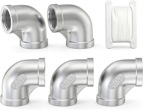 Vista 44 de TAISHER 2 piezas de acero inoxidable 304 accesorios de codo de 90 grados, tubo hembra NPT de 1 pulgada a 1 pulgada NPT hembra 304 accesorio