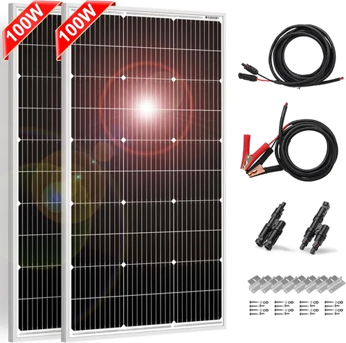 Vista 12 de DOKIO Panel solar monocristalino de 100W 18V para sistemas de 12V, MC4