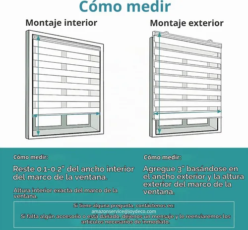 Vista 5 de Joydeco - Persianas de cebra sin cables para ventanas, persianas de doble capa con parada libre, control de luz y privacidad para día y noche