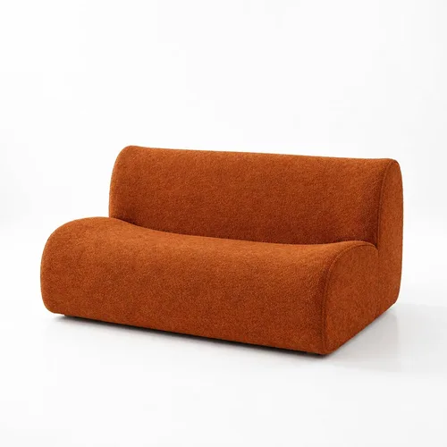 Vista 14 de Sofá individual modular curvado, sofá sherpa de espuma de 33 pulgadas, cómodos sofás de peluche para espacios pequeños, sofás modulares modernos