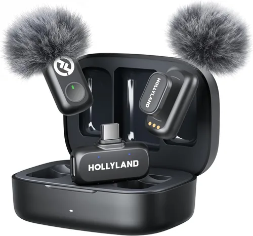 Vista 13 de Micrófono inalámbrico Hollyland Lark A1 Mini para iPhone y Android, 48kHz/24-bit, Cancelación Inteligente de Ruido de 3 Niveles, Micrófono