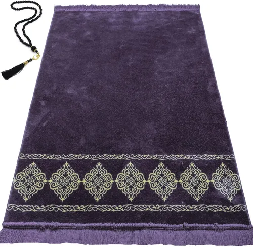 Vista 9 de Modefa Alfombra de oración islámica turca, grande y ancha, de terciopelo suave, Janamaz, cómoda alfombra de oración musulmana para hombres