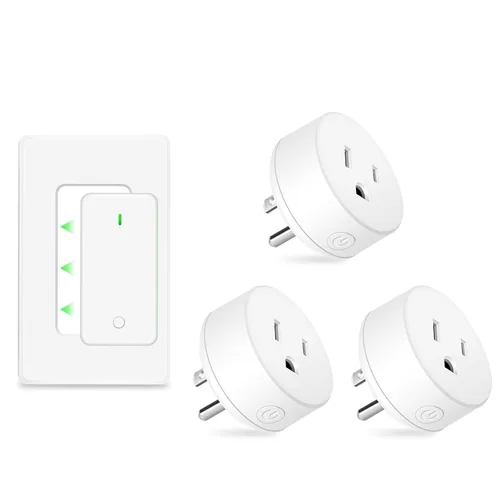 Vista 120 de NineLeaf - Enchufe de salida de control remoto, interruptor de luz de encendido y apagado inalámbrico desmontable 500FT Light Plug Decorator