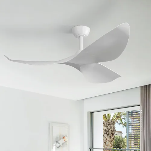 Vista 7 de Sofucor Ventiladores de techo de 38 pulgadas sin luces, ventilador de techo moderno sin luz, 3 aspas de plástico, motor CC reversible de 3