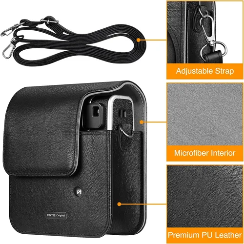 Vista 3 de Fintie Funda protectora para cámara instantánea Fujifilm Instax Mini 40 – Funda de piel vegana premium con correa ajustable extraíble