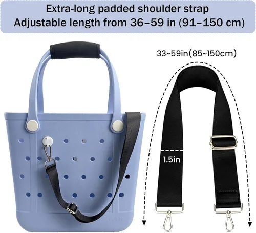 Vista 2 de Correa de hombro compatible con bolsa Bogg Funda de mango de neopreno personalizable Correas cruzadas ajustables largas para bolsas de playa