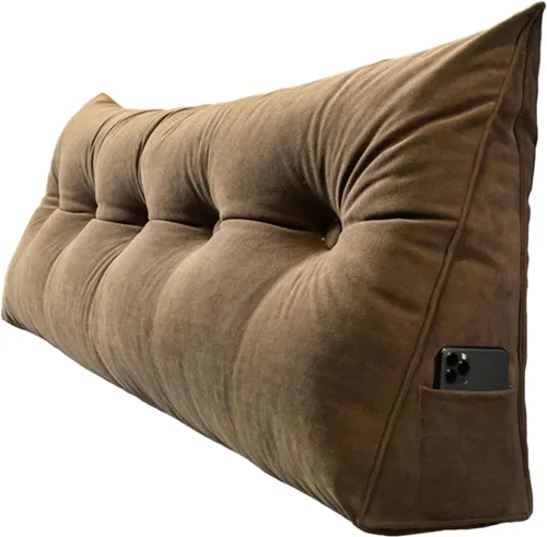 Vista 6 de Almohada de cuña para cama tamaño Queen y tamaño King, cabecera de cama triangular para lectura, almohada de respaldo grande con funda de almohada