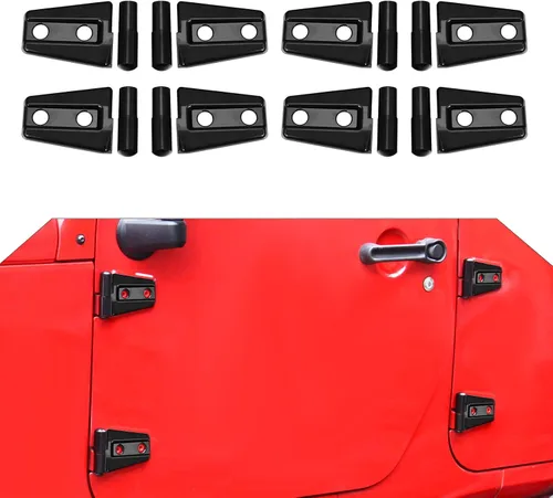 Vista 26 de 4 cubiertas protectoras de bisagra de puerta para Jeep Wrangler JK 2007-2018 de 2 puertas (negro)