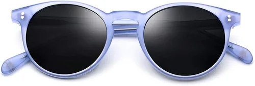 Vista 2 de HEPIDEM - Gafas de sol polarizadas redondas de acetato vintage para mujer con protección UV