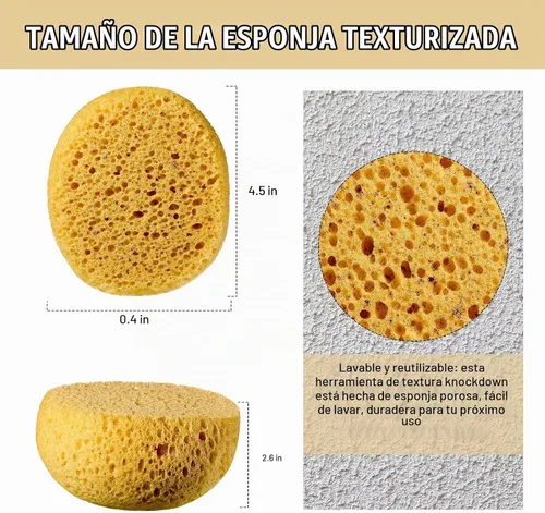 Vista 2 de Patelai Esponja con textura de eliminación para paneles de yeso, parche de pared de techo, esponja para decoración del hogar, para reparación