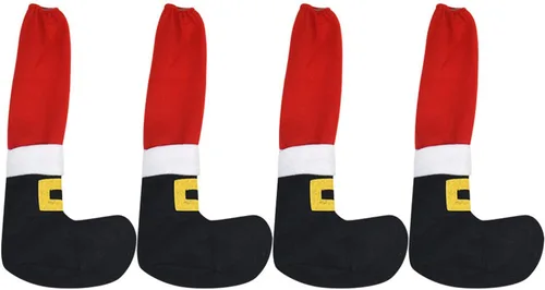 Vista 2 de 4 calcetines divertidos de Navidad para muebles, calcetines de mesa de elfos de Navidad, fundas para patas de silla, protectores de suelo