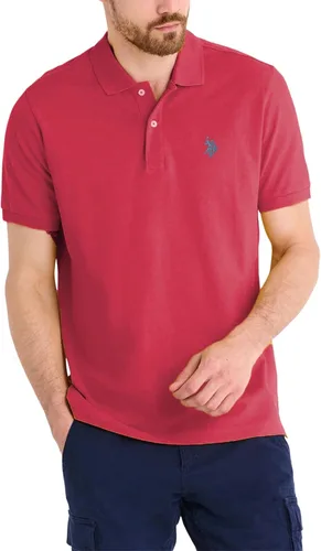 Vista 56 de Polo de piqué de algodón sólido para hombre con pequeño Pony Gris jaspeado