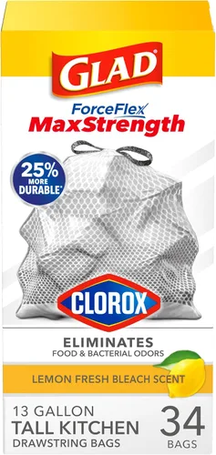 Vista 20 de Glad ForceFlex MaxStrength - Bolsas de basura para cocina, 13 galones, Bahama Bliss Febreze, 90 unidades (el paquete puede variar)