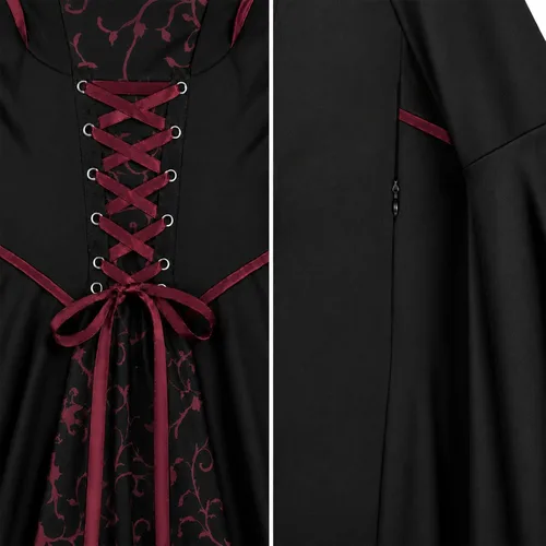 Vista 6 de Doloowee Disfraz de vampiro para niñas, disfraz de Halloween de 4 piezas