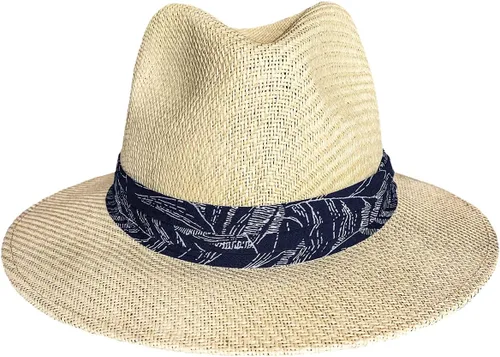 Vista 4 de Matte Toyo Sombrero de paja Safari para hombre con banda de cinta de 3 pliegues