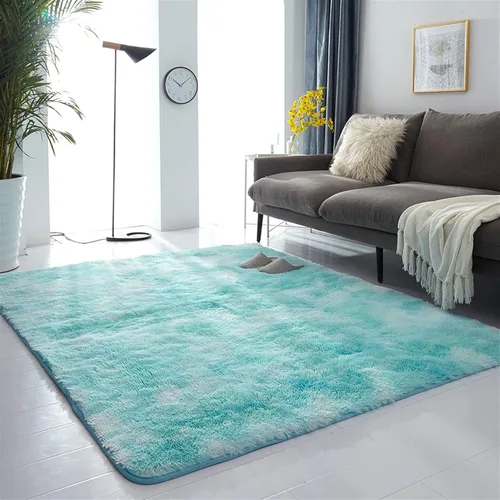 Vista 15 de Lifup - Alfombra mullida para sala de estar, dormitorio, color blanco y negro, 1 1.3 x 2.0 pies Non-Slip Washable High Pile Rectangle Carpet