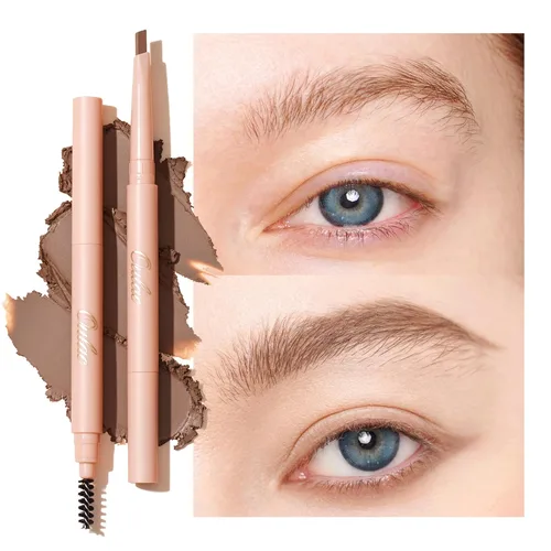 Vista 14 de Oulac Lápiz de cejas rubio, barra retráctil impermeable para cejas con cepillo, de larga duración, resistente a las manchas, vegano y libre