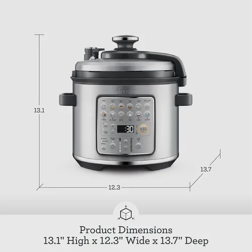 Vista 8 de Breville Fast Slow Go Olla de Presión Lenta BPR680BSS, Acero Inoxidable Cepillado