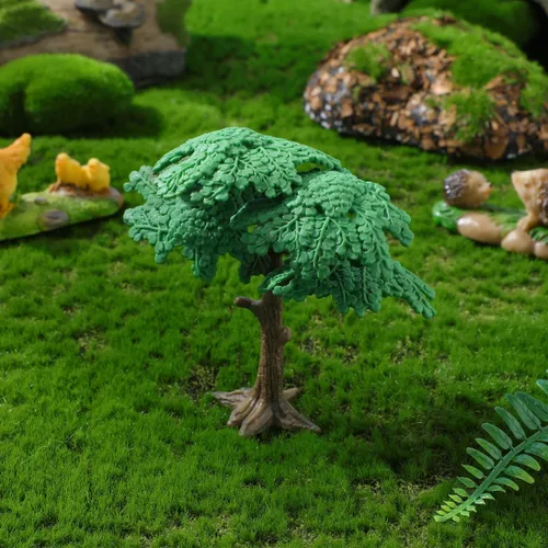 Vista 2 de Toddmomy Modelo de árbol paisajístico, mini ciprés de pino, paquete de 3 para bricolaje, diseño de tren, decoración de mesa de arena y decoración