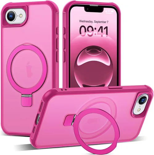 Vista 128 de SKYLMW - Funda compatible con iPhone 11 de 6.1 pulgadas, con soporte magnético invisible tipo anillo, funda translúcida de grado militar, compatible
