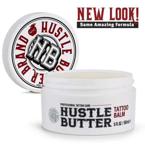 Vista 10 de Hustle Butter Tattoo Aftercare - Bálsamo para tatuajes de 5 onzas, cura + protege nuevos tatuajes y rejuvenece los tatuajes más antiguos, crema 100%