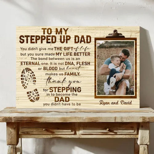 Vista 21 de Lienzo personalizado para papá con fotos, lienzo para el día del padre de parte de la hija, regalos de papá de parte de un hijo, arte de pared feliz