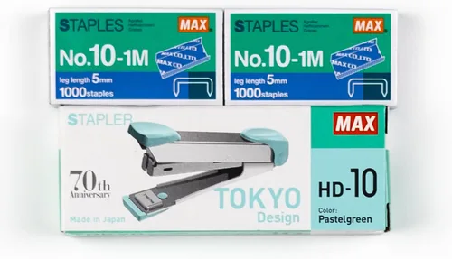 Vista 2 de Max HD-10 - Juego de grapadoras con 2 cajas (2000) grapas. Grapa hasta 15 hojas de papel normal.