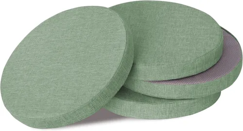Vista 11 de OVOV Cojines redondos antideslizantes para sillas de comedor de 16 pulgadas Verde salvia