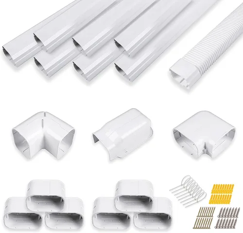 Vista 17 de LyPrem 3,0 m Mini juego de fundas para línea dividida 7,6 cm Kit de fundas de línea PVC para aire acondicionado mini dividido y central & Bomba